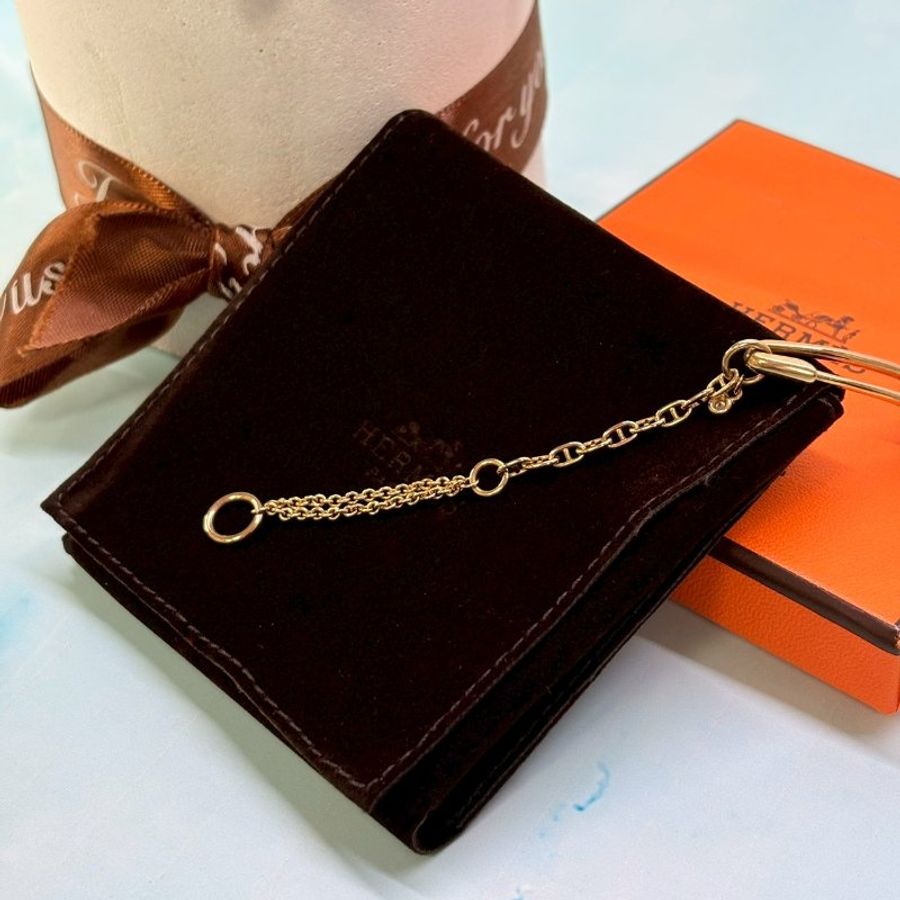 HERMES 18K玫瑰金別針鑽石手鍊-3