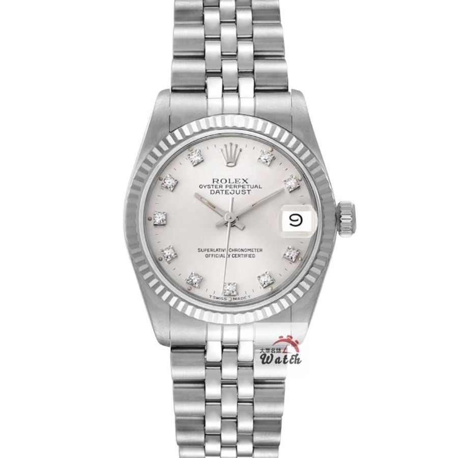 【大眾名錶】ROLEX 勞力士68274 Datejust 中型錶款 銀色十鑽面盤 錶徑31mm 自動上鍊 B1394-0