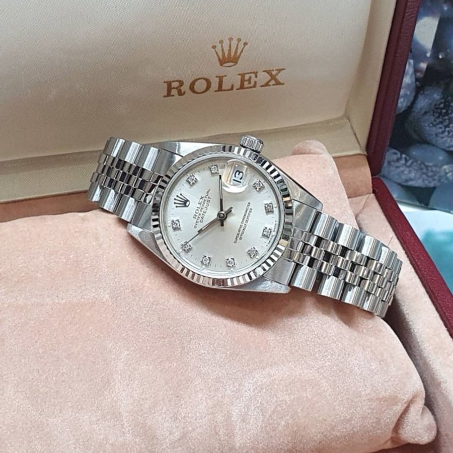 【大眾名錶】ROLEX 勞力士68274 Datejust 中型錶款 銀色十鑽面盤 錶徑31mm 自動上鍊 B1394-2
