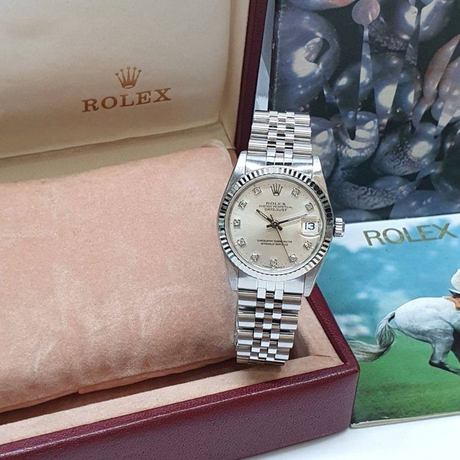 【大眾名錶】ROLEX 勞力士68274 Datejust 中型錶款 銀色十鑽面盤 錶徑31mm 自動上鍊 B1394-3