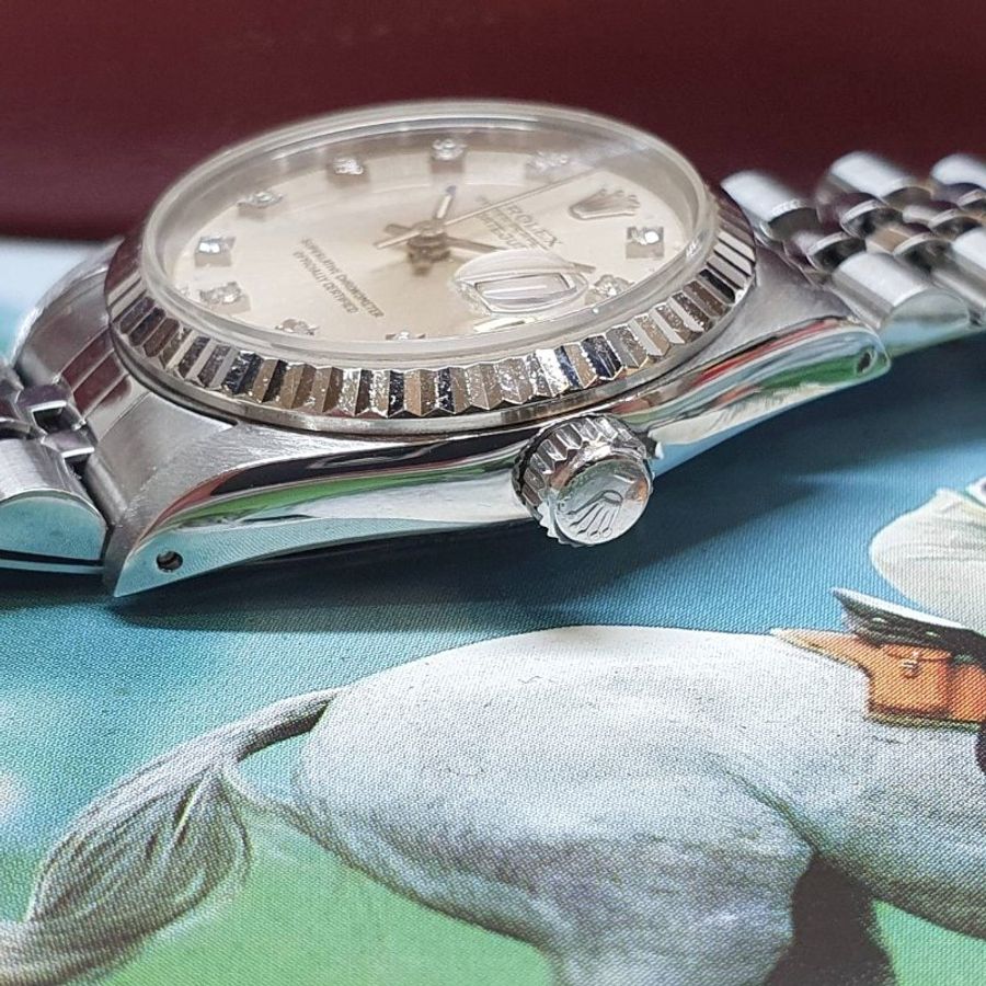 【大眾名錶】ROLEX 勞力士68274 Datejust 中型錶款 銀色十鑽面盤 錶徑31mm 自動上鍊 B1394-6