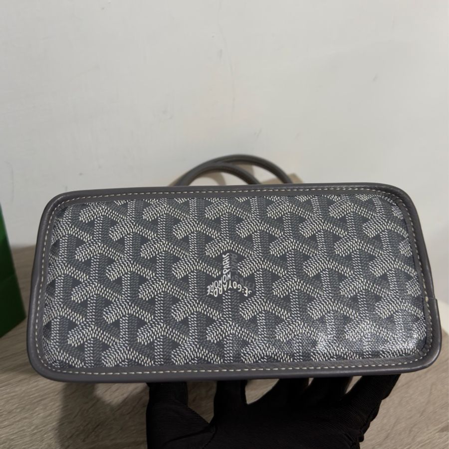 Goyard mini tote 菜籃 灰色 二手閒置 全配🩶-4