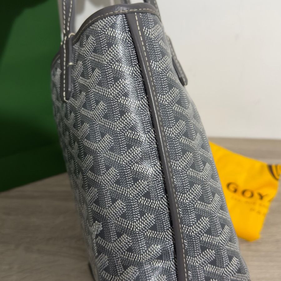 Goyard mini tote 菜籃 灰色 二手閒置 全配🩶-11