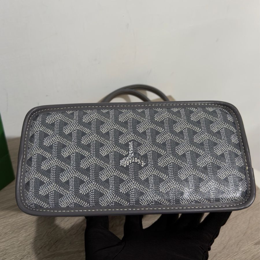 Goyard mini tote 菜籃 灰色 二手閒置 全配🩶-62