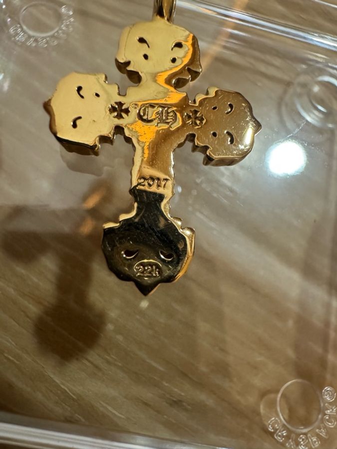Chrome hearts 22k克羅心火焰十字架-6