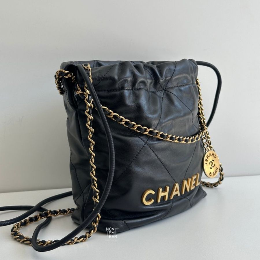 99新🆕 全配有購證🙌🏻 Chanel 香奈兒 22 bag mini 黑色金釦-1