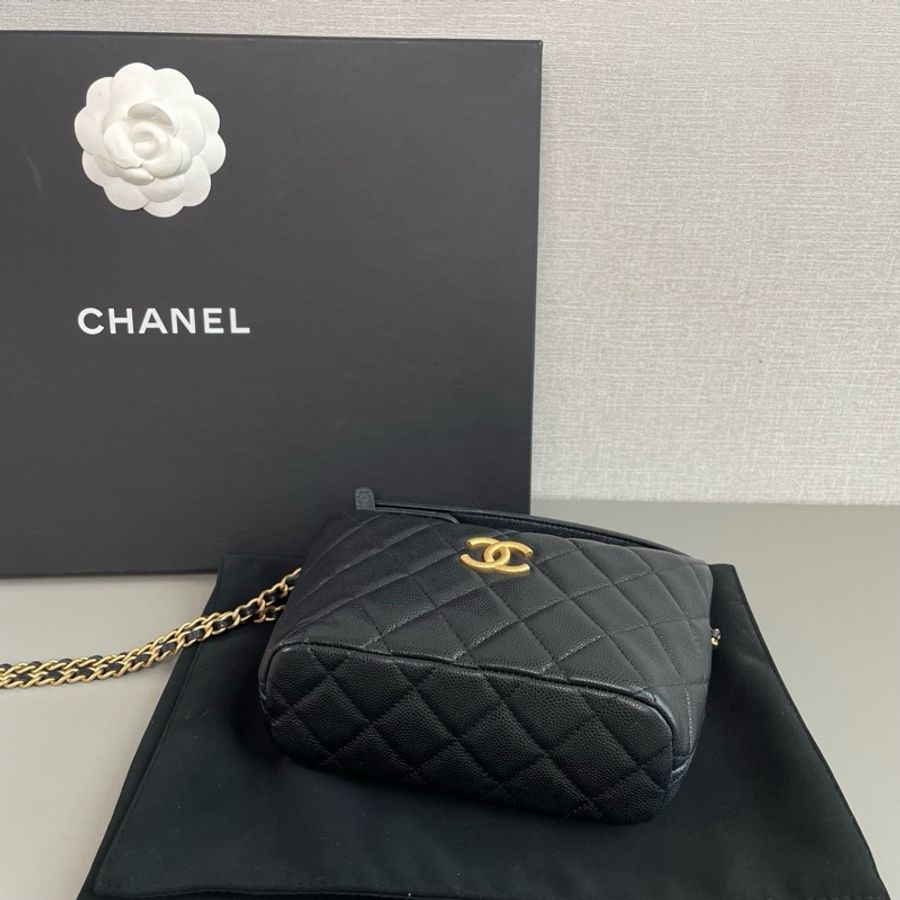 💎Chanel香奈兒|25P 黑金荔枝皮 hobo飯盒包手提單肩斜挎包|98新 芯片款-6