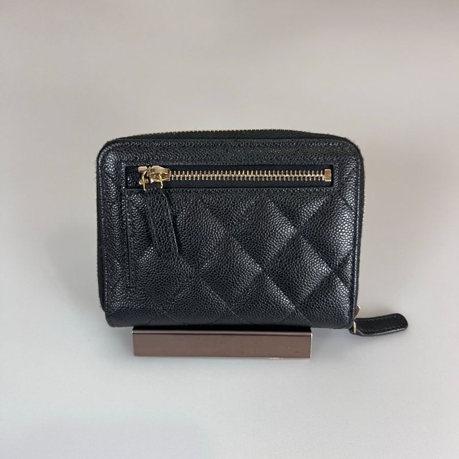 CHANEL 吐司短夾荔枝黑 AP4652/晶片款-1