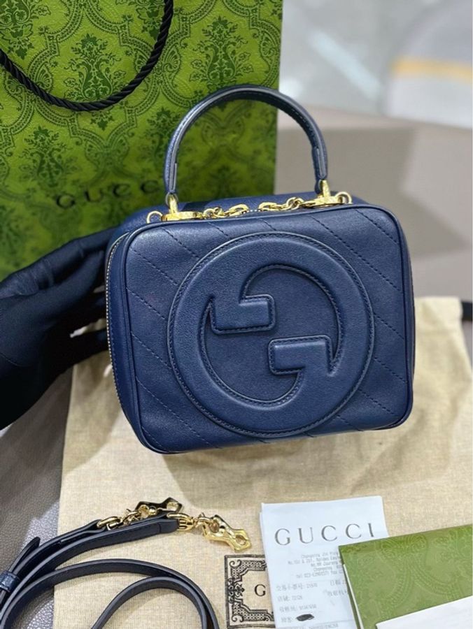Gucci最新款Blondie藏藍色手提斜挎包,公價17000-1