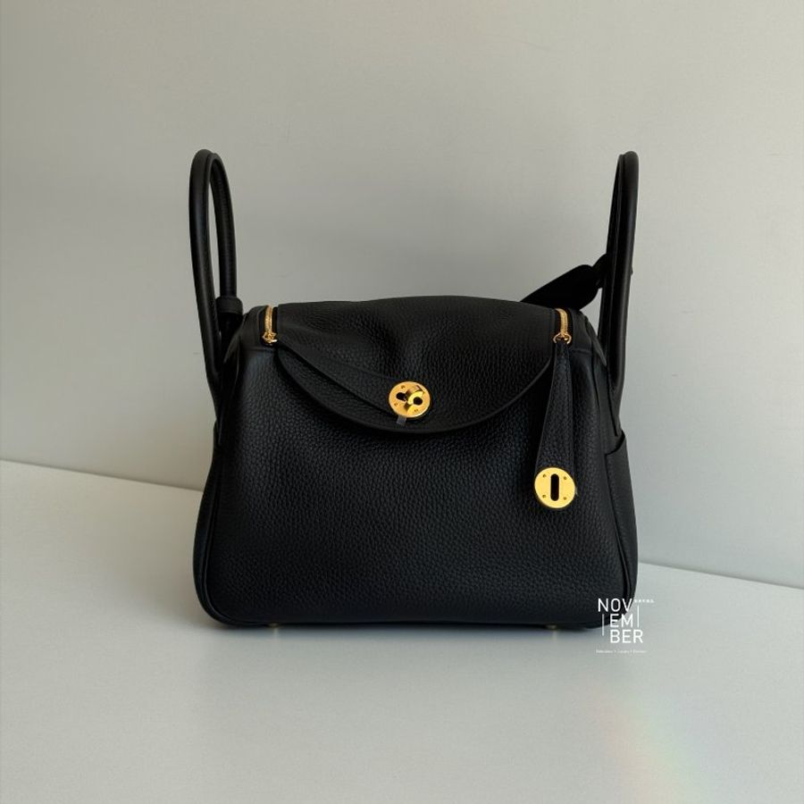 閒置新🆕 Hermès 愛馬仕 Lindy 26 黑色金釦-0