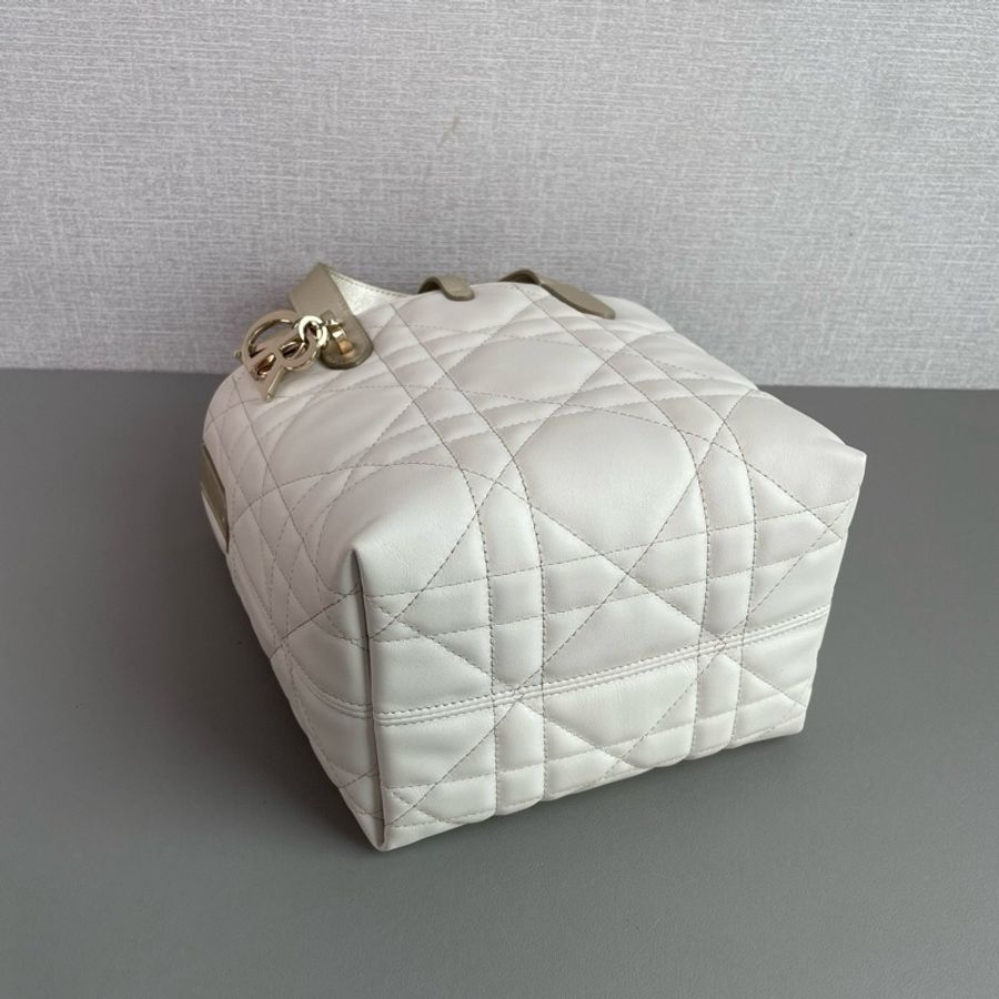 ✨Dior迪奧|Toujours 竪版小號 白色拼香檳金手提|99新25年-5