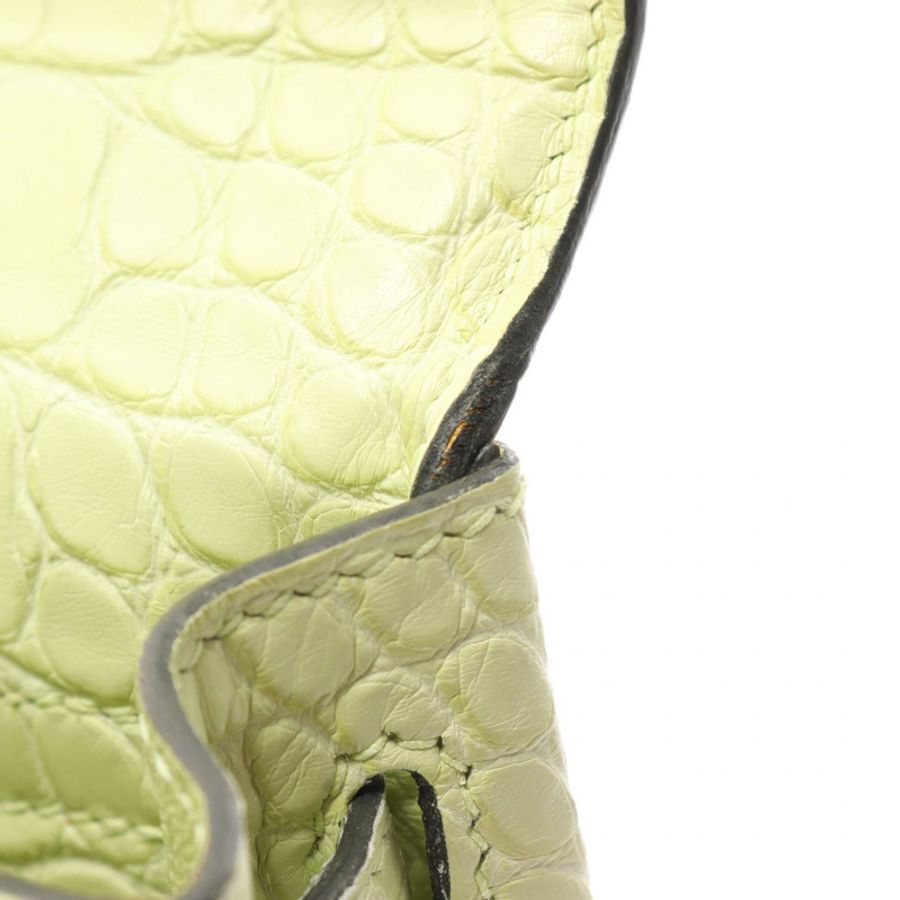 愛馬仕 Kelly 25 Jaune Bourgeois 兩用款,內縫線手提包,霧面鱷魚皮-6