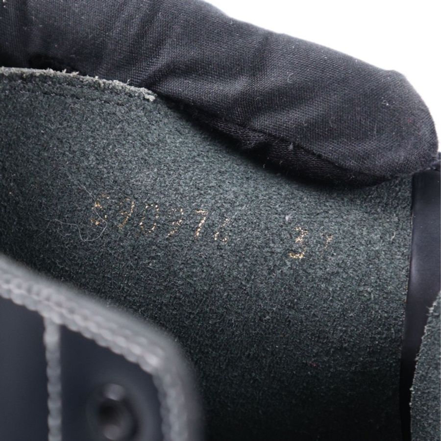 Balenciga黑色皮革白色鞋带系带厚底靴短靴-28