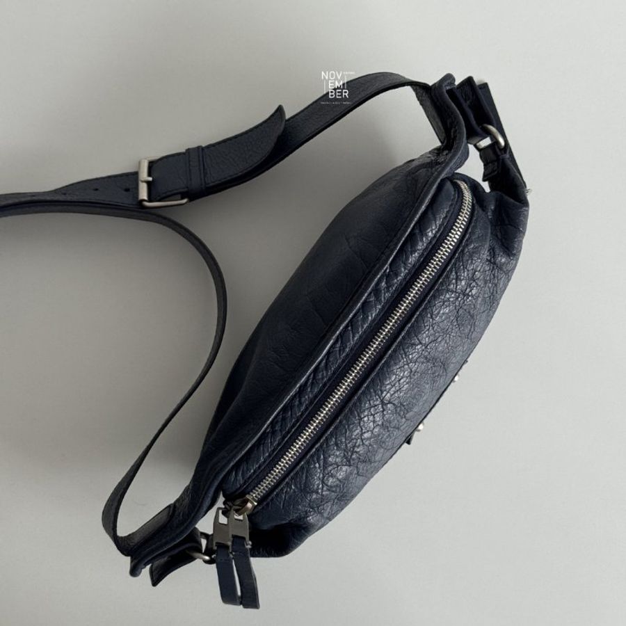 98新🆕 Balenciaga 巴黎世家 Neo Lift 機車腰包 深藍色-3