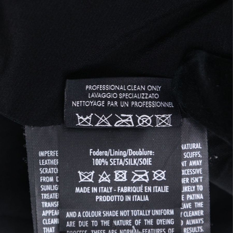 Gucci黑色小羊皮抽绳圆领拉链皮衣上衣外套-19