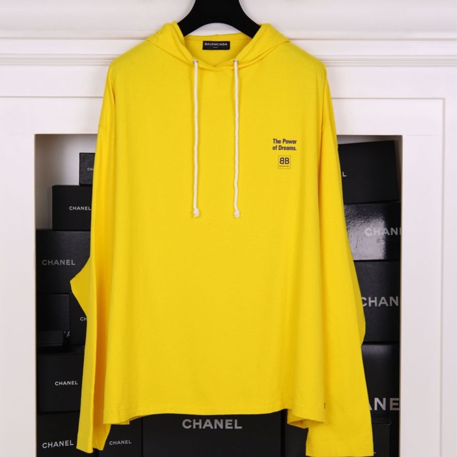 Balenciaga小鸡黄背后logo连帽卫衣上衣外套-0