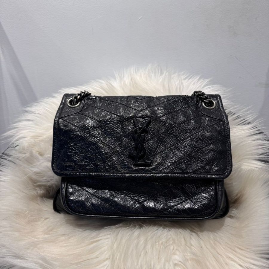YSL NIKI 中號 黑銀 (裸包)-0