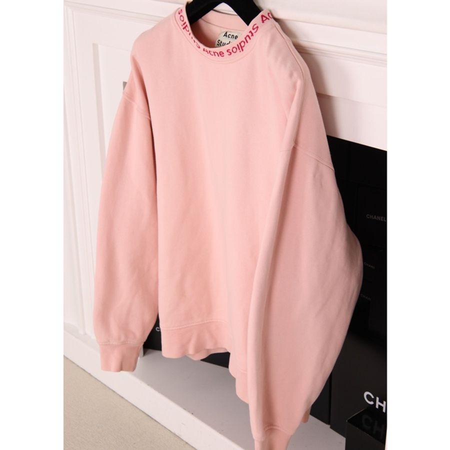 Acne Studios 粉色字母滚边长袖卫衣上衣外套-1