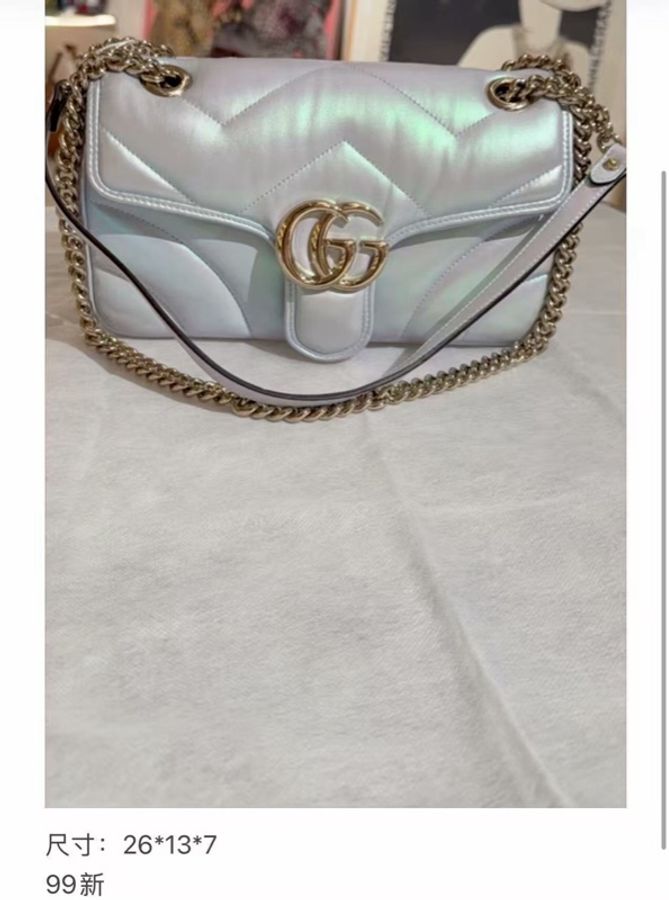 99新 gucci 古馳馬蒙中號新款,人魚姬色-5