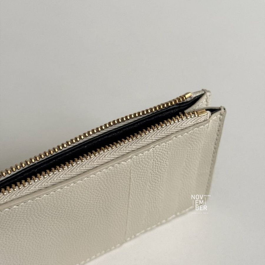 98新🆕 Saint Laurent 聖羅蘭 卡包 白色金釦-3