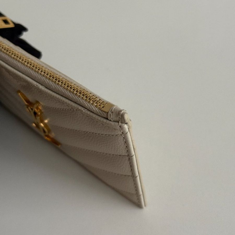 98新🆕 Saint Laurent 聖羅蘭 卡包 白色金釦-13
