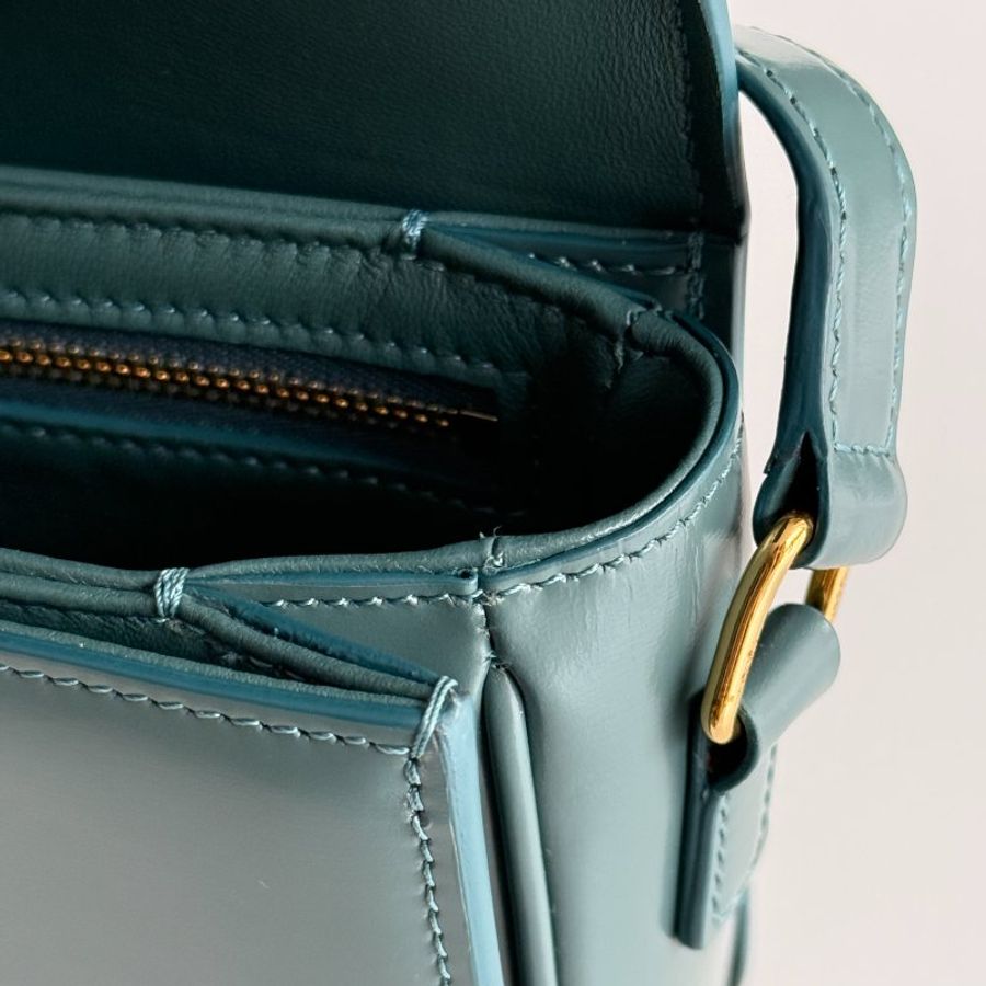 98新🆕 Celine 賽琳 Teen Triomphe Bag 綠色金釦-15