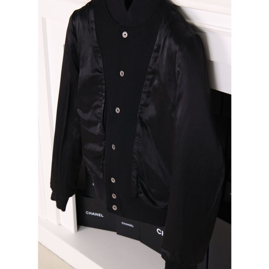 YSL黑白羊毛拼接棒球服夹克外套-7