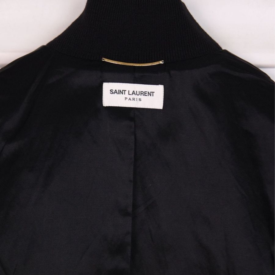YSL黑白羊毛拼接棒球服夹克外套-12