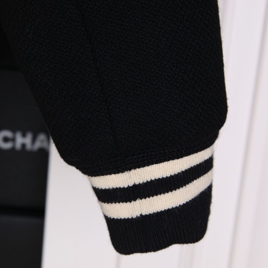 YSL黑白羊毛拼接棒球服夹克外套-23