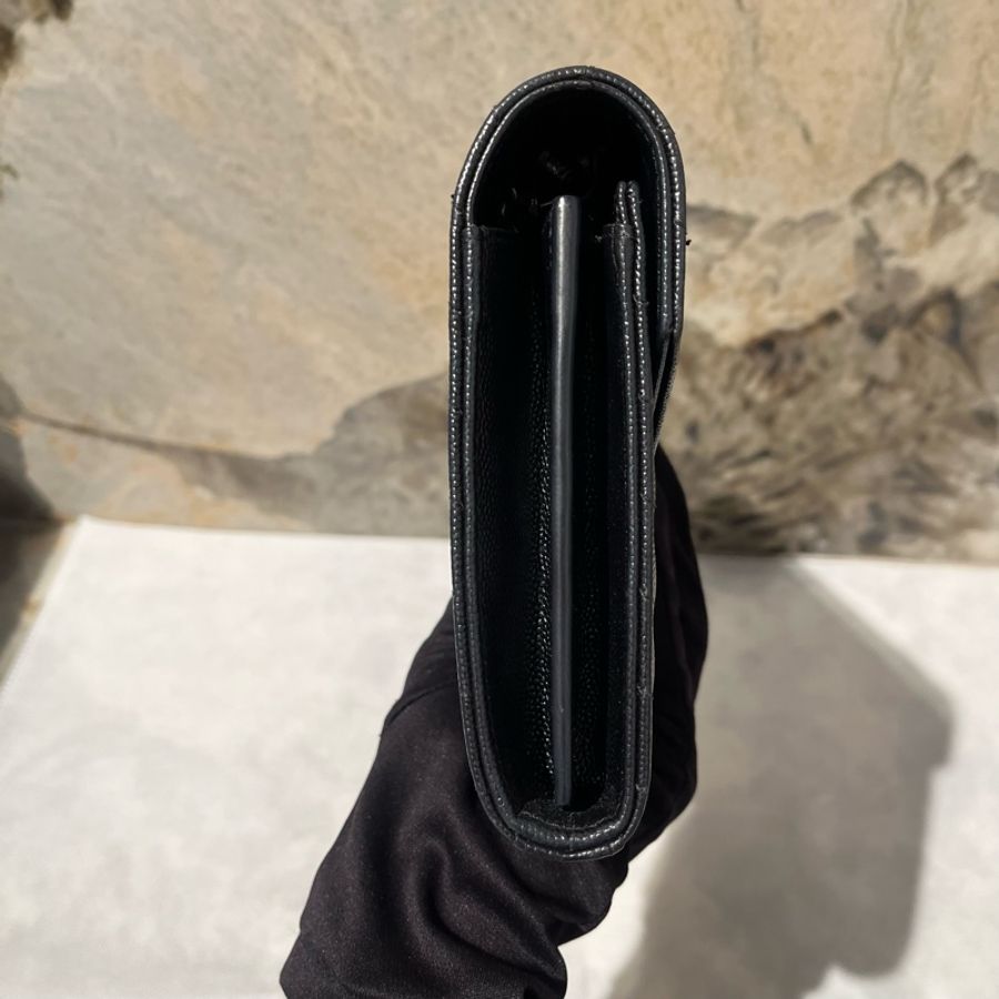 YSL黑荔枝牛皮黑釦WOC-1