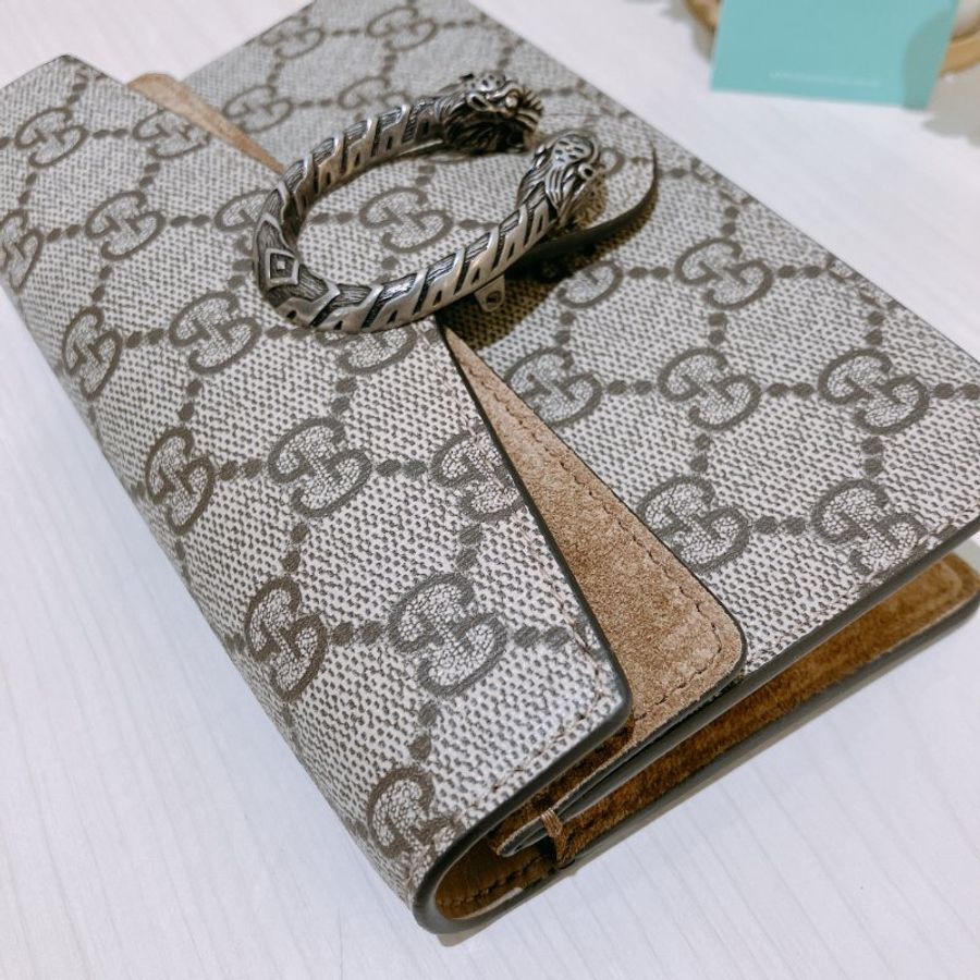 TK2080 Gucci 古馳迷你酒神鍊帶包包 Super Mini Dionysus GG Shoulder Bag Brown-9