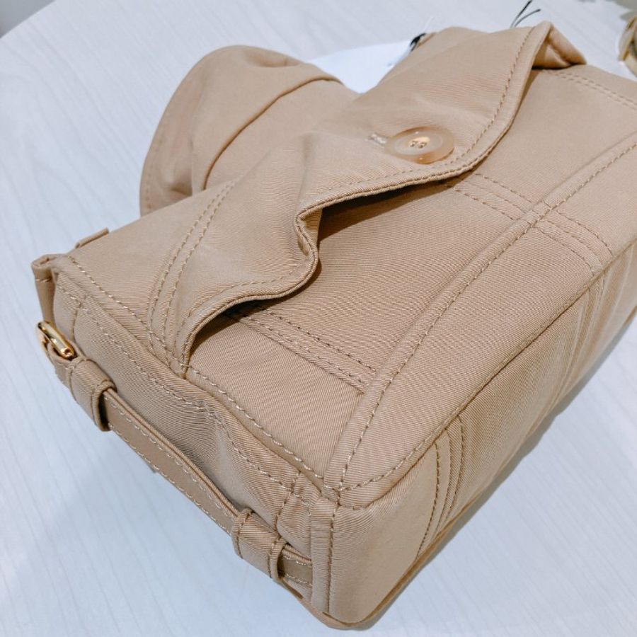 TK2081 Moschino 莫斯奇諾風褸形狀肩帶包包 Tan Trench Details Biker Bag Beige-14