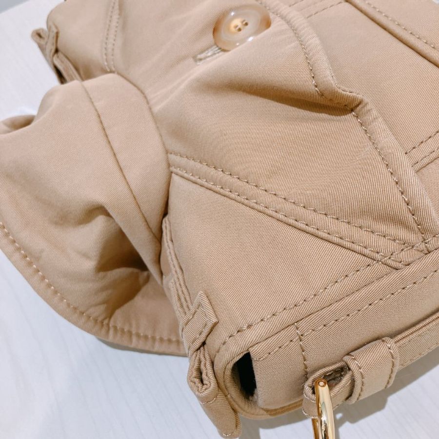 TK2081 Moschino 莫斯奇諾風褸形狀肩帶包包 Tan Trench Details Biker Bag Beige-17