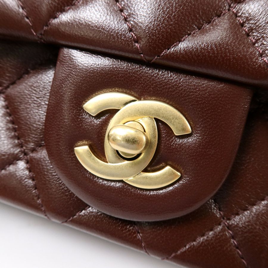 CHANEL 羊皮皮革Classic 17鏈帶手挽肩背兩用袋-6