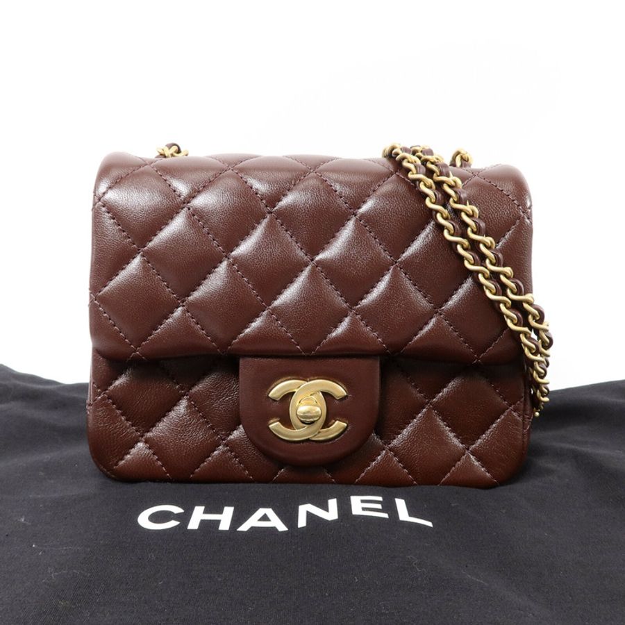 CHANEL 羊皮皮革Classic 17鏈帶手挽肩背兩用袋-7