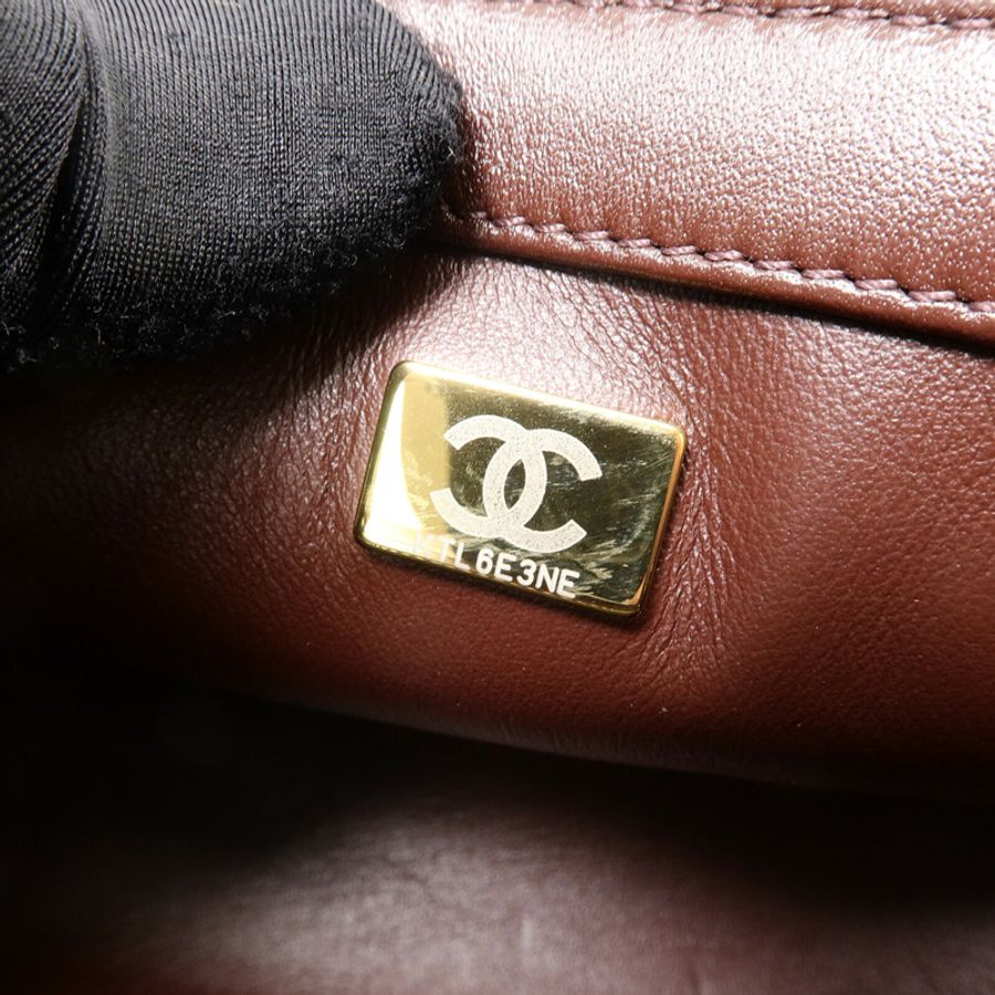 CHANEL 羊皮皮革Classic 17鏈帶手挽肩背兩用袋-8