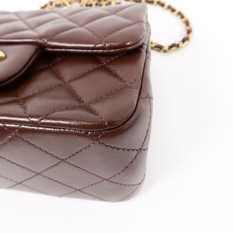 CHANEL 羊皮皮革Classic 17鏈帶手挽肩背兩用袋-10