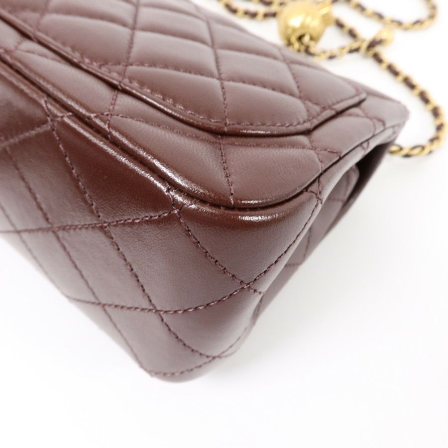 CHANEL 羊皮皮革Classic 17鏈帶手挽肩背兩用袋-12