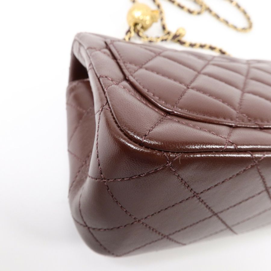 CHANEL 羊皮皮革Classic 17鏈帶手挽肩背兩用袋-13