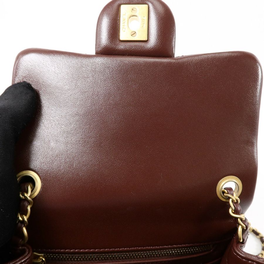 CHANEL 羊皮皮革Classic 17鏈帶手挽肩背兩用袋-15