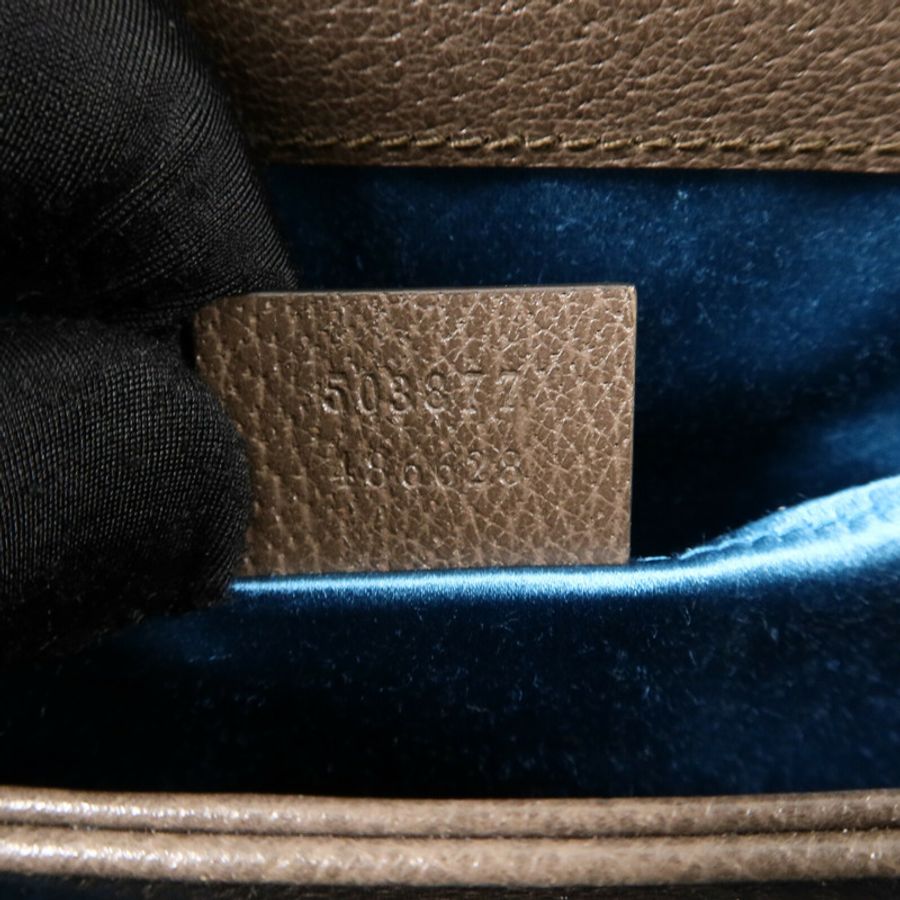 GUCCI 塗層帆布Ophidia GG鏈帶肩背袋-7