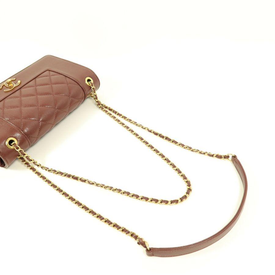 CHANEL 羊皮皮革Chain Shoulder鏈帶肩背袋-11