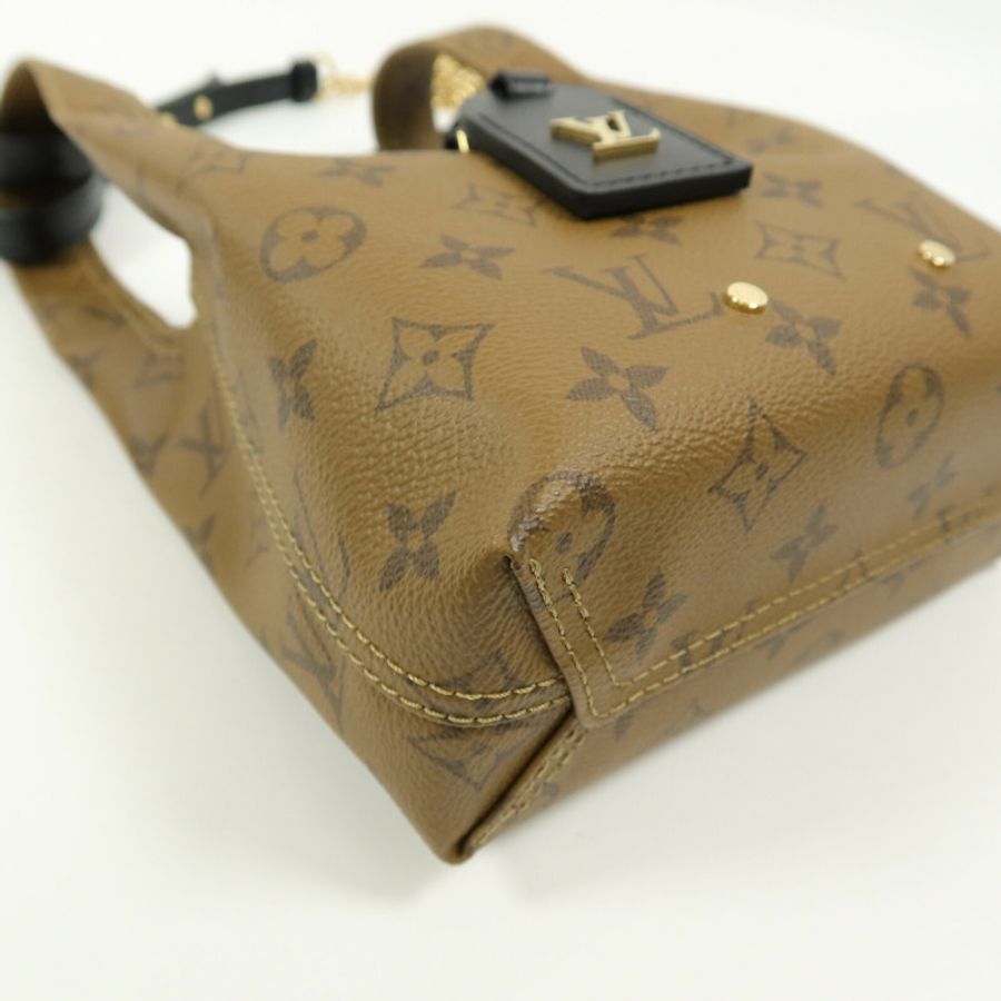 LOUIS VUITTON Monogram Reverse Atlantis BB金扣手挽肩背兩用袋-11