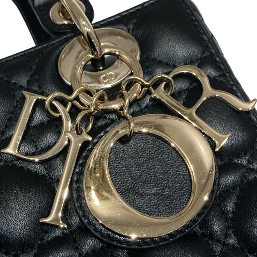 DIOR 迪奧 M0538ONGE LADY DIOR MY ABCDIOR 小型手肩背包 羊皮 黑色 淺金釦-15