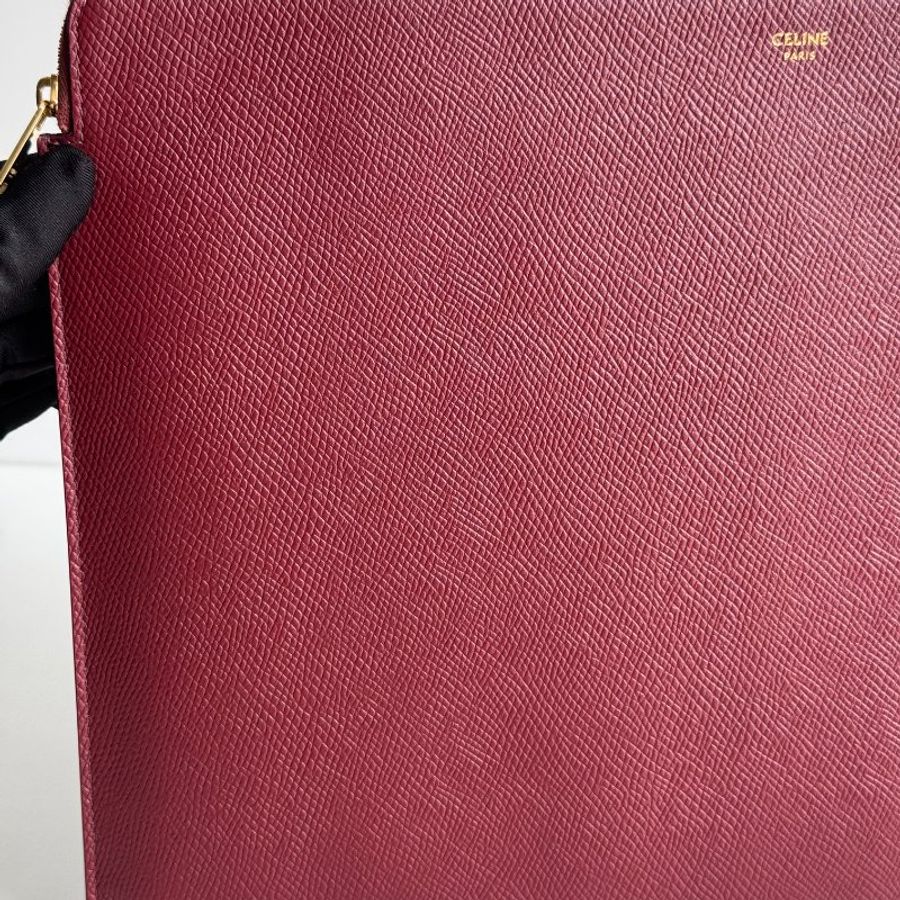 99新🆕 Celine 賽琳 手拿包 紅色金釦-6