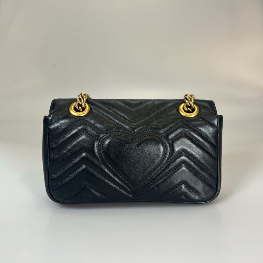 GUCCI 446744 黑Marmont掀蓋包 22CM-1