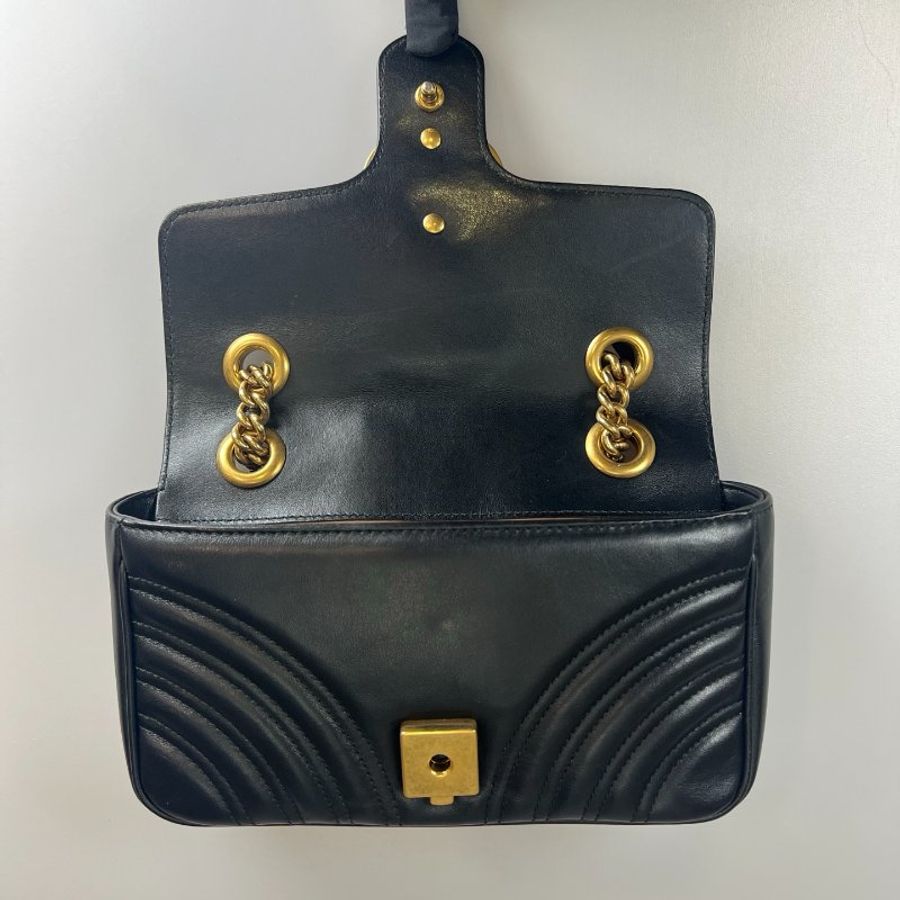 GUCCI 446744 黑Marmont掀蓋包 22CM-4