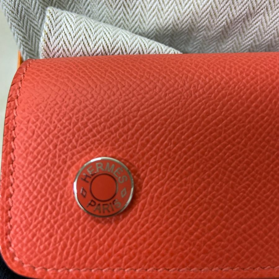 HERMES SNAP WALLET. /ORANGE FIELD(琺瑯扣)-11