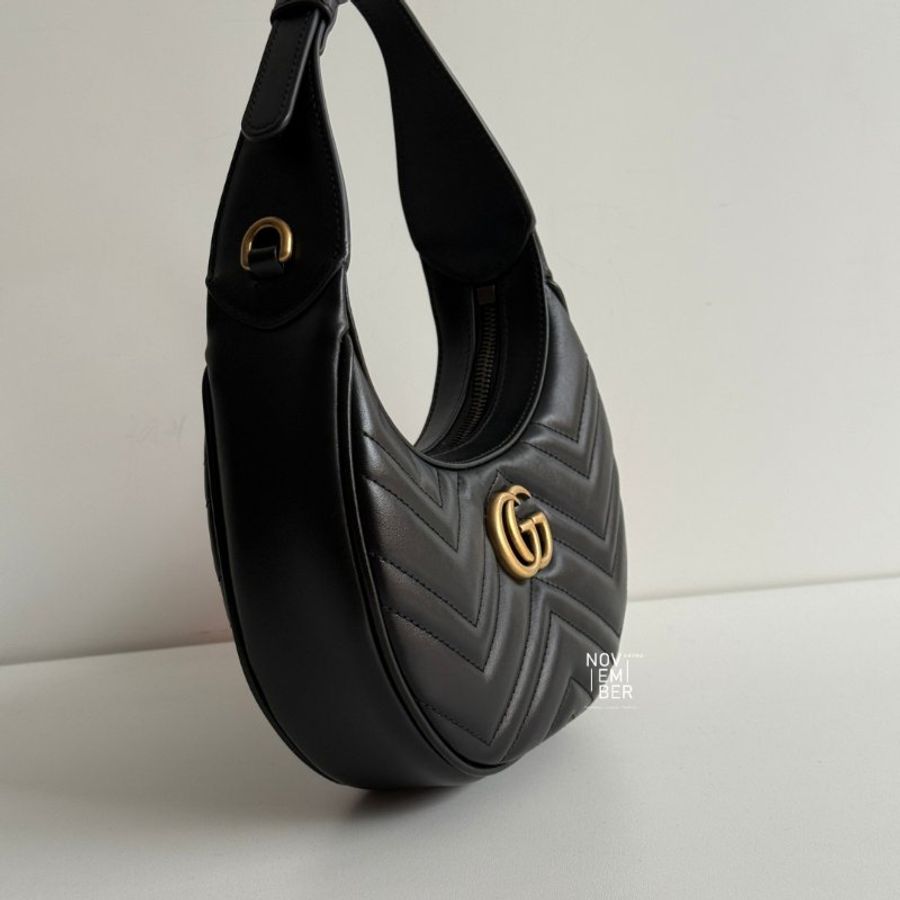 99新🆕 Gucci 古馳 GG Marmont 半月形肩背包-1