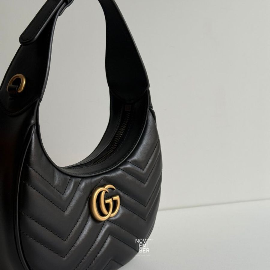 99新🆕 Gucci 古馳 GG Marmont 半月形肩背包-2